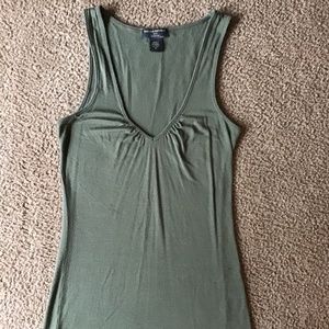 Low Cut Olive Fitted Tank Top